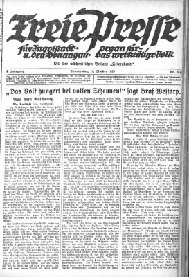 Freie Presse für Ingolstadt u. den Donaugau (Ingolstädter Anzeiger) Donnerstag 11. Oktober 1923