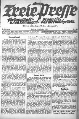 Freie Presse für Ingolstadt u. den Donaugau (Ingolstädter Anzeiger) Freitag 19. Oktober 1923