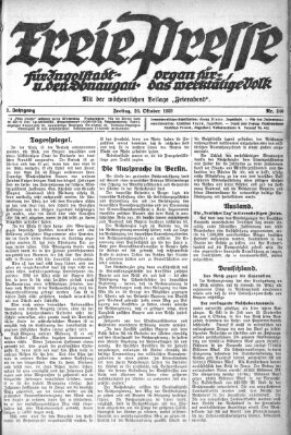 Freie Presse für Ingolstadt u. den Donaugau (Ingolstädter Anzeiger) Freitag 26. Oktober 1923