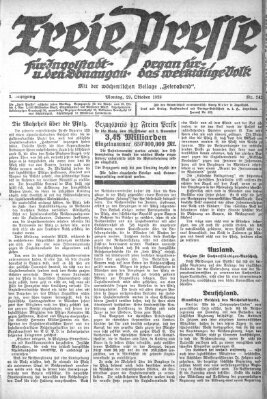 Freie Presse für Ingolstadt u. den Donaugau (Ingolstädter Anzeiger) Montag 29. Oktober 1923