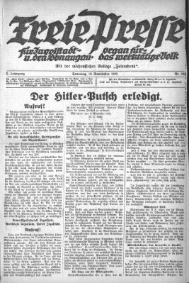 Freie Presse für Ingolstadt u. den Donaugau (Ingolstädter Anzeiger) Samstag 10. November 1923