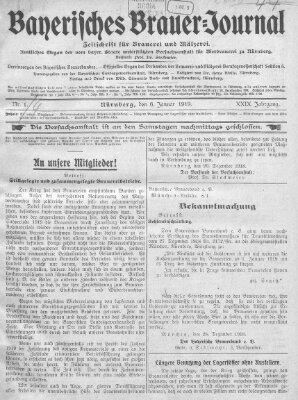 Bayerisches Brauer-Journal Montag 6. Januar 1919