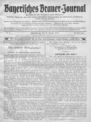 Bayerisches Brauer-Journal Montag 27. Januar 1919