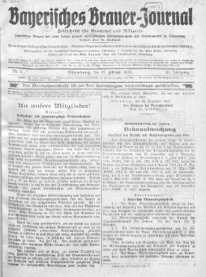 Bayerisches Brauer-Journal Montag 17. Februar 1919