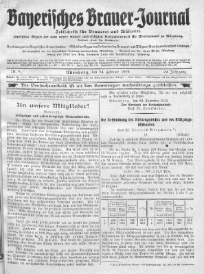 Bayerisches Brauer-Journal Montag 24. Februar 1919