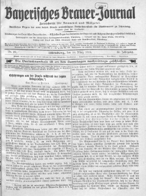 Bayerisches Brauer-Journal Montag 10. März 1919