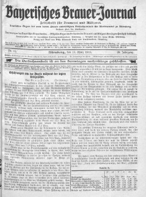 Bayerisches Brauer-Journal Montag 17. März 1919