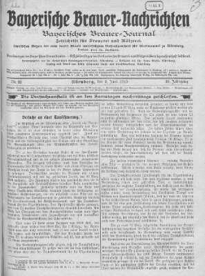 Bayerische Brauer-Nachrichten (Bayerisches Brauer-Journal) Montag 2. Juni 1919