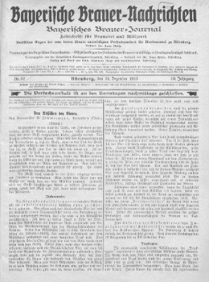 Bayerische Brauer-Nachrichten (Bayerisches Brauer-Journal) Montag 29. Dezember 1919