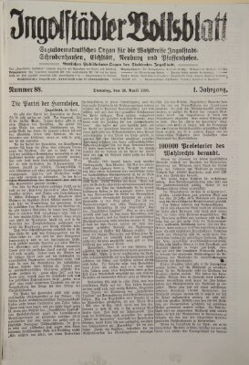 Ingolstädter Volksblatt (Ingolstädter Anzeiger) Dienstag 20. April 1920