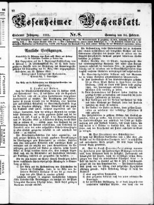 Rosenheimer Wochenblatt (Rosenheimer Anzeiger) Sonntag 24. Februar 1861