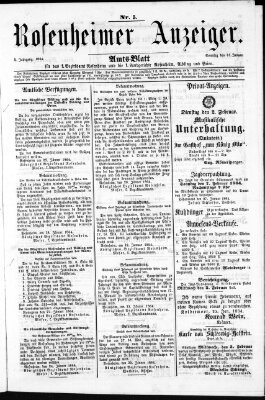 Rosenheimer Anzeiger Sonntag 31. Januar 1864