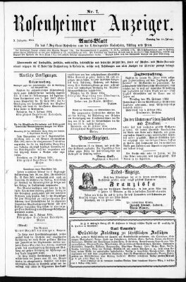 Rosenheimer Anzeiger Sonntag 14. Februar 1864