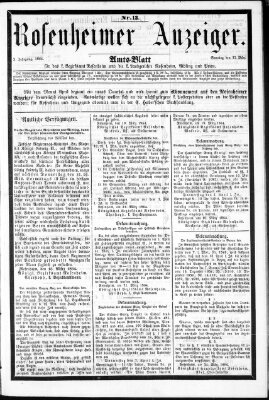 Rosenheimer Anzeiger Sonntag 27. März 1864