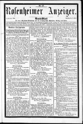 Rosenheimer Anzeiger Sonntag 24. April 1864