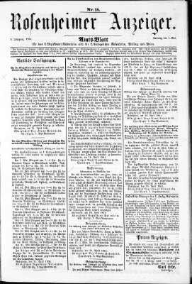 Rosenheimer Anzeiger Sonntag 1. Mai 1864