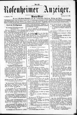 Rosenheimer Anzeiger Sonntag 3. Juli 1864