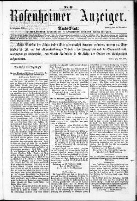 Rosenheimer Anzeiger Sonntag 25. September 1864