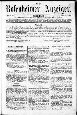 Rosenheimer Anzeiger Sonntag 2. Oktober 1864