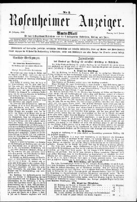 Rosenheimer Anzeiger Sonntag 8. Januar 1865