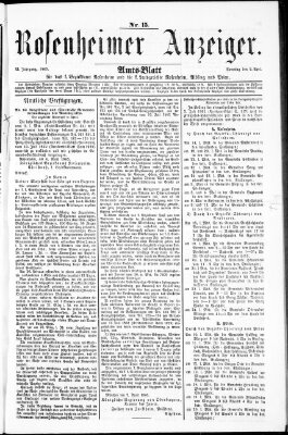 Rosenheimer Anzeiger Sonntag 9. April 1865