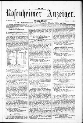 Rosenheimer Anzeiger Sonntag 7. Mai 1865