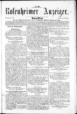 Rosenheimer Anzeiger Sonntag 3. September 1865