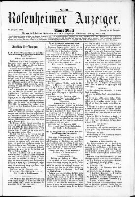 Rosenheimer Anzeiger Sonntag 24. September 1865