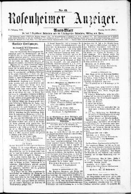 Rosenheimer Anzeiger Sonntag 15. Oktober 1865