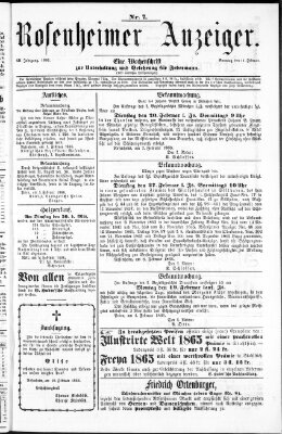 Rosenheimer Anzeiger Sonntag 11. Februar 1866