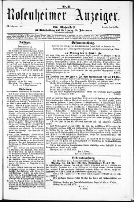 Rosenheimer Anzeiger Sonntag 20. Mai 1866