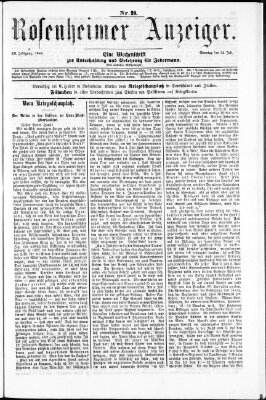 Rosenheimer Anzeiger Sonntag 22. Juli 1866