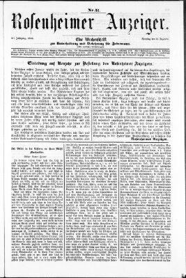 Rosenheimer Anzeiger Sonntag 16. Dezember 1866