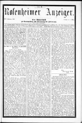 Rosenheimer Anzeiger Sonntag 1. März 1868