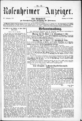 Rosenheimer Anzeiger Sonntag 12. April 1868