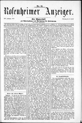 Rosenheimer Anzeiger Sonntag 19. April 1868