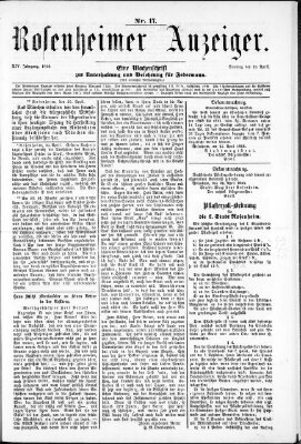 Rosenheimer Anzeiger Sonntag 26. April 1868