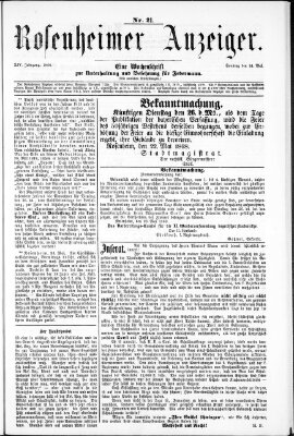 Rosenheimer Anzeiger Sonntag 24. Mai 1868