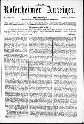 Rosenheimer Anzeiger Sonntag 27. September 1868