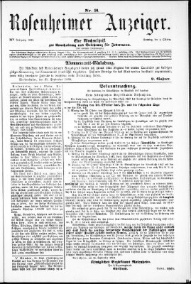 Rosenheimer Anzeiger Sonntag 4. Oktober 1868