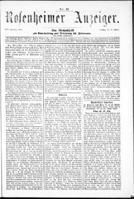 Rosenheimer Anzeiger Sonntag 11. Oktober 1868