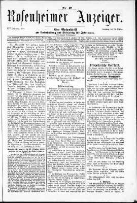 Rosenheimer Anzeiger Sonntag 18. Oktober 1868