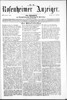 Rosenheimer Anzeiger Sonntag 1. November 1868