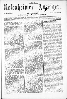 Rosenheimer Anzeiger Sonntag 22. November 1868