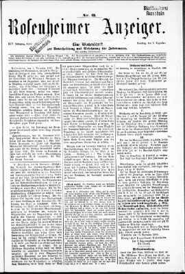 Rosenheimer Anzeiger Sonntag 6. Dezember 1868