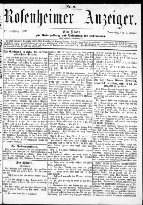 Rosenheimer Anzeiger Donnerstag 7. Januar 1869