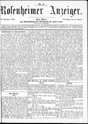 Rosenheimer Anzeiger Donnerstag 28. Januar 1869