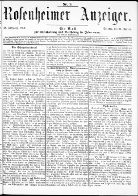 Rosenheimer Anzeiger Sonntag 31. Januar 1869