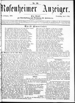 Rosenheimer Anzeiger Donnerstag 6. Mai 1869