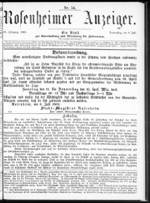 Rosenheimer Anzeiger Donnerstag 8. Juli 1869